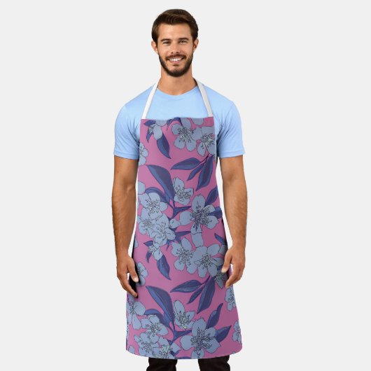 Fett rosa florale Schürze (Getragen)