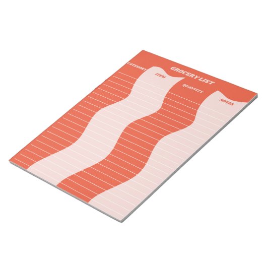 Fett Rosa Groovy Grocery List Notizblock (angewinkelt)