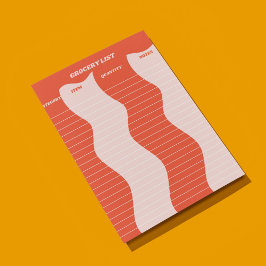 Fett Rosa Groovy Grocery List Notizblock