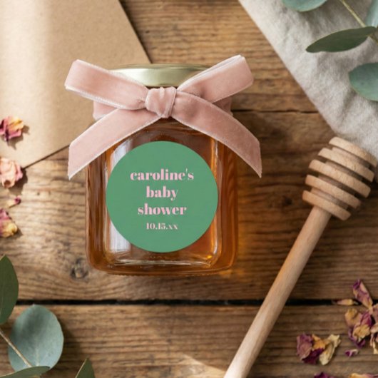 Fett Rosa Grün Moderne Lustige Benutzerdefinierte  Runder Aufkleber