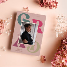 Fett rosa grüne Retro Typografie 2024 Abschluss