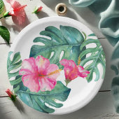 Fett rosa Hibiskus Tropenfarben Pappteller