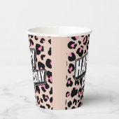 Fett rosa Leopard Happy Birthday Paper Cup Pappbecher (Links)