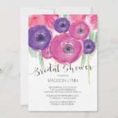Fett rosa Lila Blume Brautparty Einladung (Vorderseite)