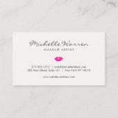 Fett rosa Lippen Wasserfarbe Makeup Artist Visitenkarte (Rückseite)