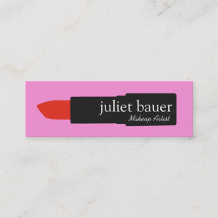 Fett Rosa-Makeup-Artist-Lipstick-Logo Schönheit Mini Visitenkarte