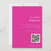 Fett rosa Minimalistisches Script in einer Hochzei Einladung (Rückseite)