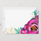 Fett rosa Moderne Blumenwasser Geburtstagsparty Einladung (Rückseite)