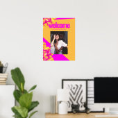 Fett rosa Orange Foto Wedding Willkommenszeichen Poster (Heimbüro)