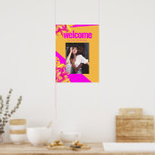 Fett rosa Orange Foto Wedding Willkommenszeichen Poster (Küche)