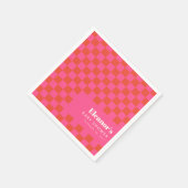 Fett rosa Orange Karton Muster Babydusche Serviette (Ecke)