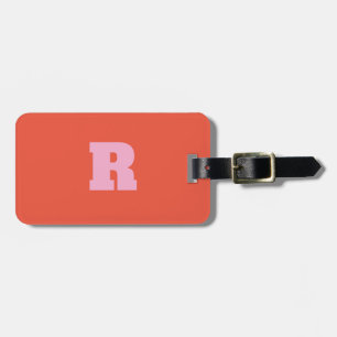 Fett Rosa Orange Monogramm Geschenk Party Gefallen Gepäckanhänger