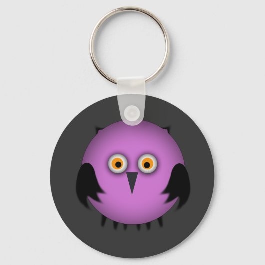 Fett Rosa Owl Schlüsselanhänger (Vorderseite)