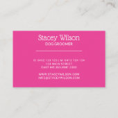 Fett rosa Paw Print Dog Walker | Haustier-Sitter Visitenkarte (Rückseite)