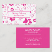 Fett rosa Paw Print Dog Walker | Haustier-Sitter Visitenkarte (Vorne/Hinten)