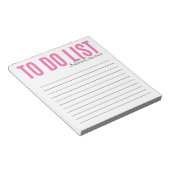 Fett rosa Personalisierte Liste Notizblock (angewinkelt)