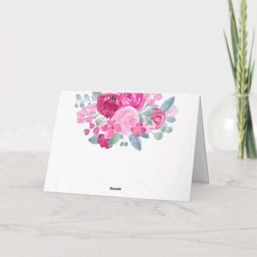 Fett rosa Pflaume Brautparty Dankeskarte (Rückseite)