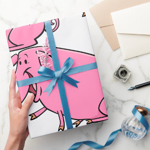 Fett rosa Pig Geschenkpapier