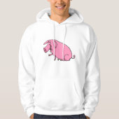 Fett rosa Pig Hoodie (Vorderseite)