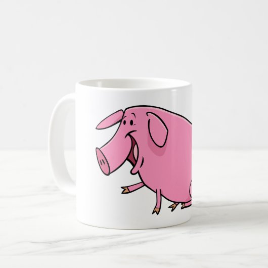 Fett rosa Pig Kaffeetasse (Vorderseite Links)