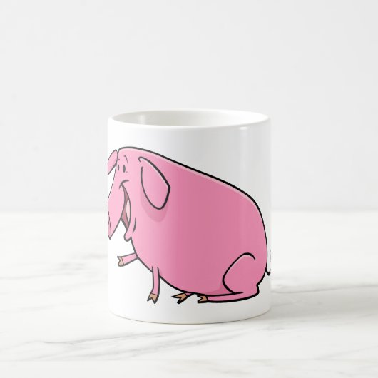 Fett rosa Pig Kaffeetasse (Mittel)