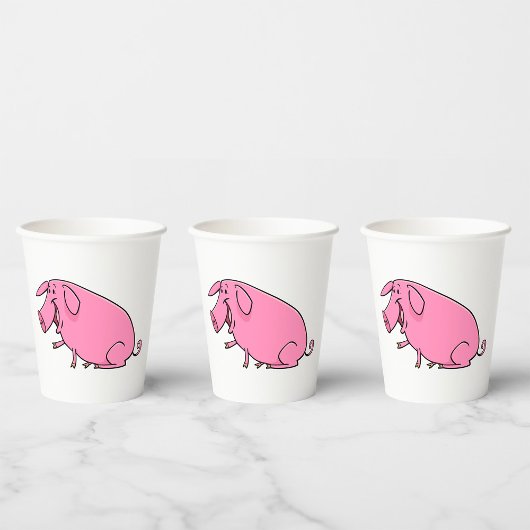 Fett rosa Pig Pappbecher