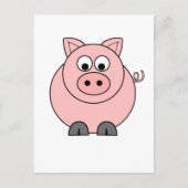 Fett rosa Pig Postkarte (Vorderseite)
