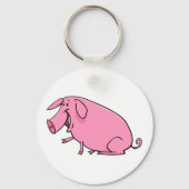 Fett rosa Pig Schlüsselanhänger (Vorderseite)