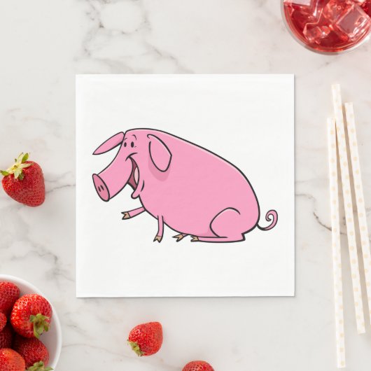 Fett rosa Pig Serviette (Beispiel)