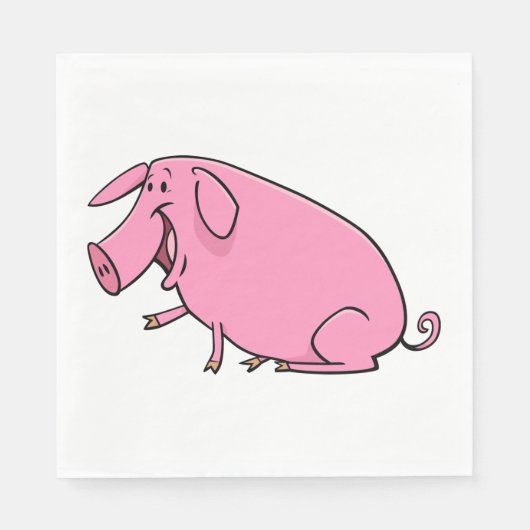 Fett rosa Pig Serviette (Vorderseite)