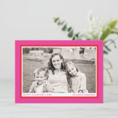 Fett rosa Rahmen Valentinstag Fotokarte Feiertagskarte (Stehend Vorderseite)