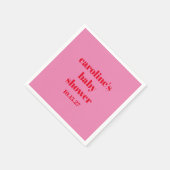 Fett rosa Red Modern Fun Custom Baby Dusche Serviette (Ecke)