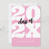 Fett rosa Retro-Abschluss Einladung (Rückseite)