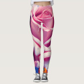 Fett rosa Rosa Floral Künstlerischer Bohemischer S Leggings (Vorderseite)