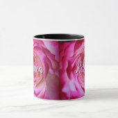 Fett rosa Rosa Rosa Foto individuelle Name Skript Tasse (Zentrum)