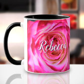 Fett rosa Rosa Rosa Foto individuelle Name Skript Tasse