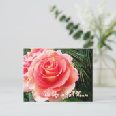Fett rosa Rosenfotografie Leben in voller Blüte Postkarte (Stehend Vorderseite)