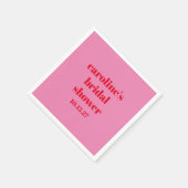 Fett rosa Rot Moderner Spaß Custom Brautparty Serviette (Ecke)