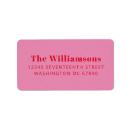 Fett rosa rote Typografie Custom Rücksendeadresse Adressaufkleber