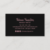 Fett rosa Schriftart auf schwarz signature Makeup  Visitenkarte (Rückseite)