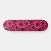Fett rosa Sonnenblumenmuster Skateboard (Horizontal)