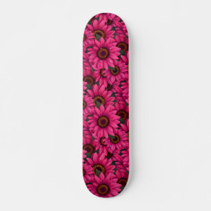 Fett rosa Sonnenblumenmuster Skateboard