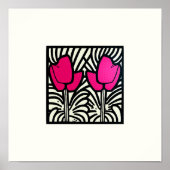 Fett rosa Tulips Pop drucken Poster (Vorne)