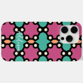 Fett rosa und Aquamarines Fliesenmuster Case-Mate iPhone Hülle (Rückseite (Horizontal))