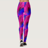 Fett rosa und blaues Abstraktes Kunstmuster Leggings (Rückseite)