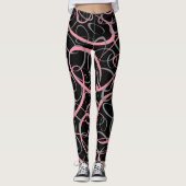 fett rosa und graue Retroovale Leggings (Vorderseite)