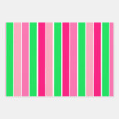 Fett rosa und grüne Streifen Geschenkpapier Set (Vorderseite)