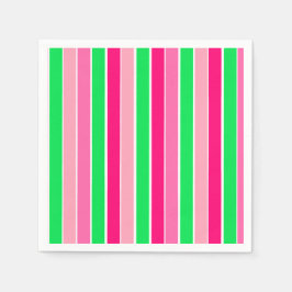 Fett rosa und grüne Streifen Serviette