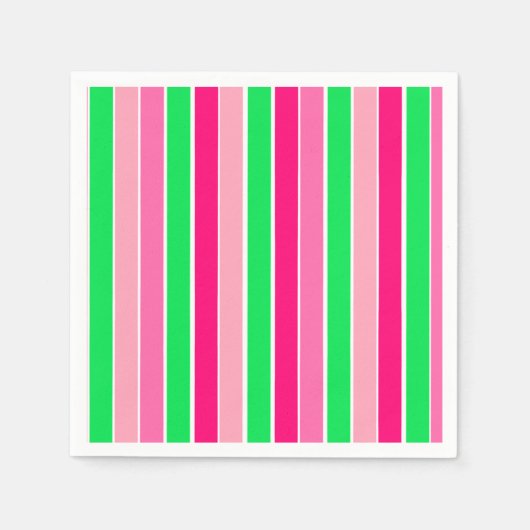 Fett rosa und grüne Streifen Serviette (Vorderseite)
