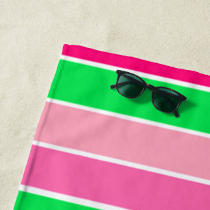 Fett rosa und grüne Streifen Strandtuch